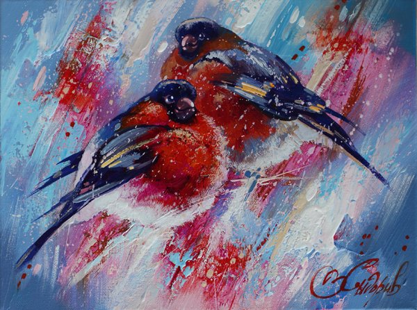 Снегири в живописи