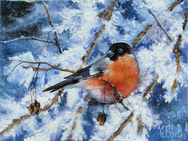 Евгений Лоскутов художник Снегири