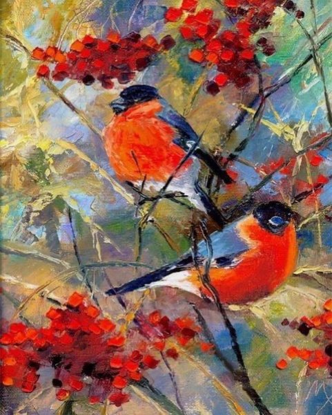 Снегири в живописи