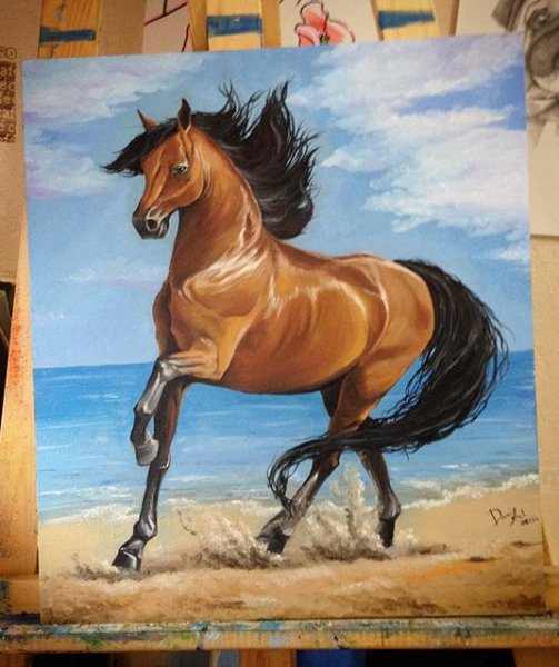 Лошадь акрилом для начинающих