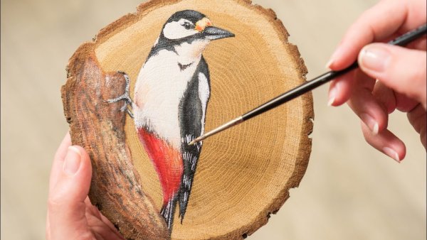 Живопись по дереву акриловыми красками