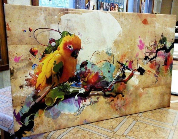 Трафаретная живопись на холсте