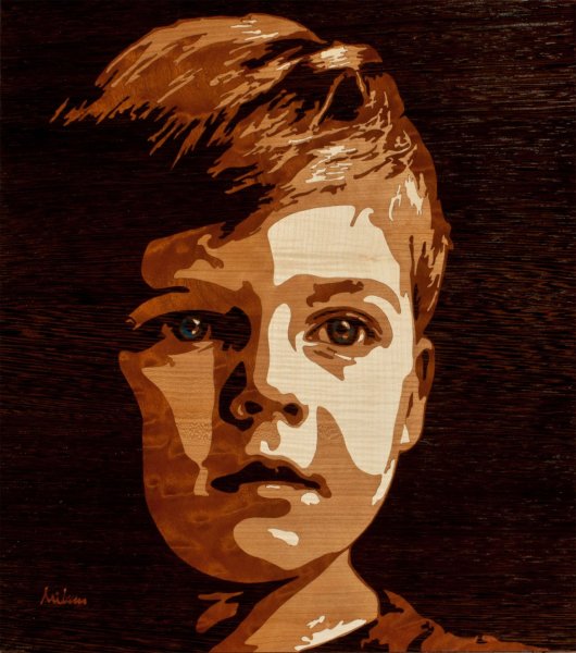 Портрет Маркетри из шпона