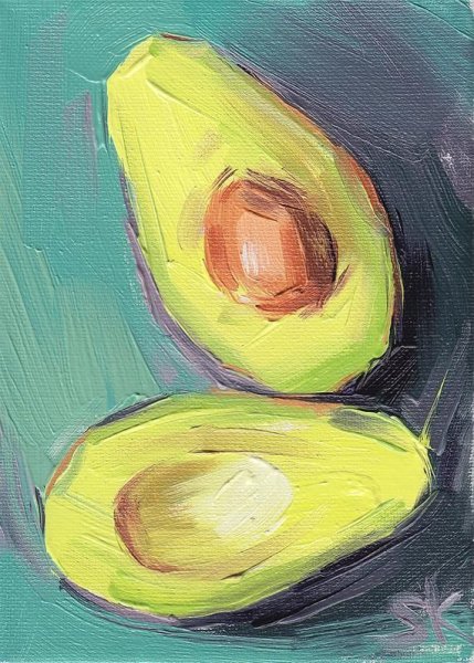 Авокадо масляная живопись