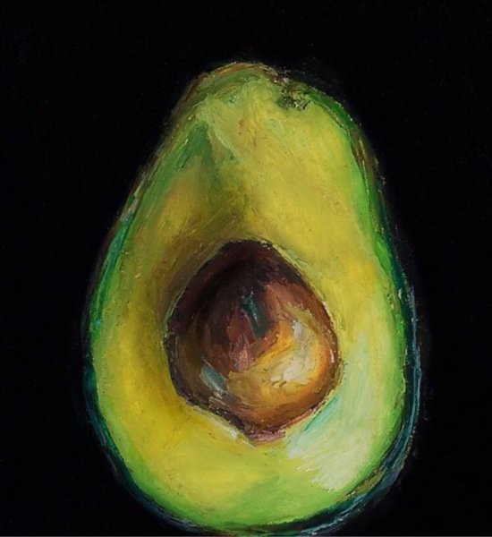 Авокадо масляной пастелью