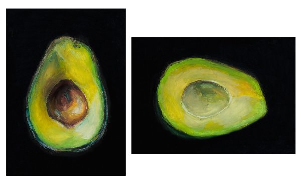 Авокадо масляной пастелью