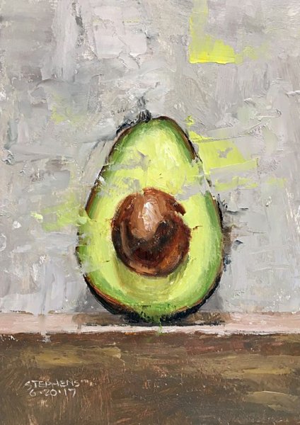 Живопись мастихином авокадо