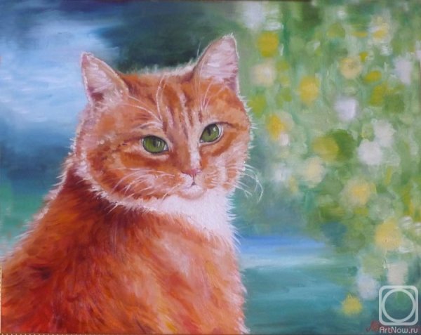 Рыжий кот живопись