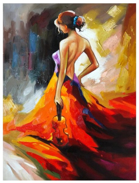 Силуэт девушки маслом