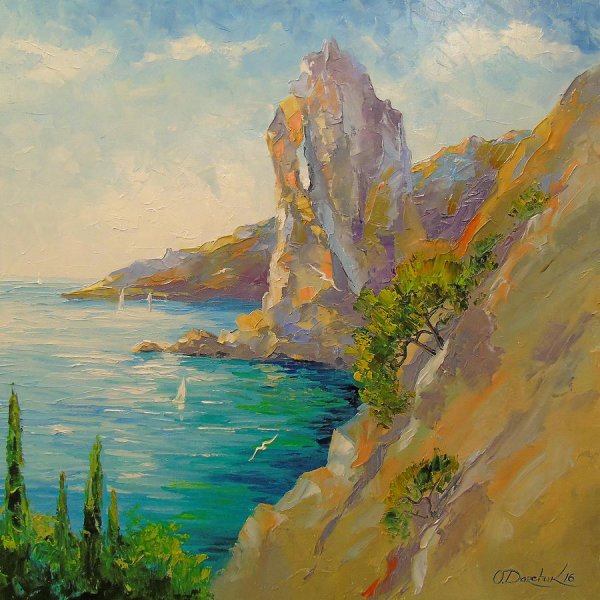 Крымский пейзаж пастозно