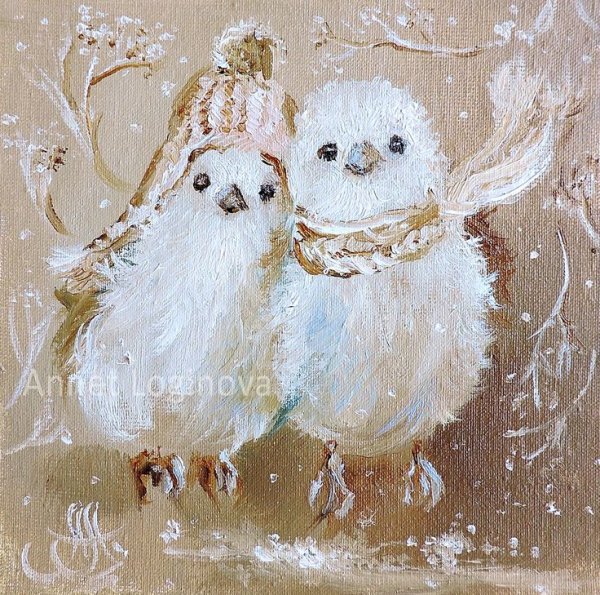 Новогодние картины маслом на холсте