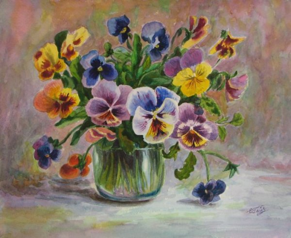 Цветок "Анютины глазки" мастер: Вигстрем Генрих. 1904