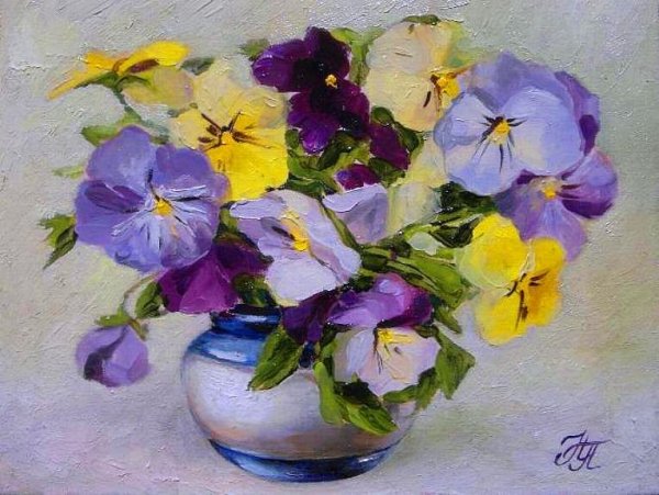 Анютины глазки в живописи 19 век