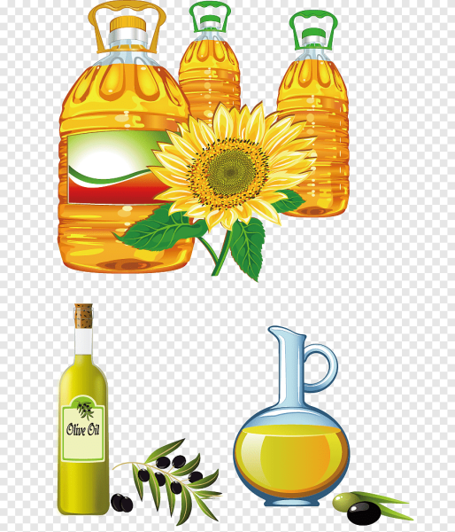 Подсолнечное масло на прозрачном фоне