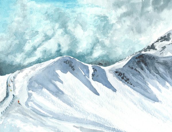 Картина снежные горы