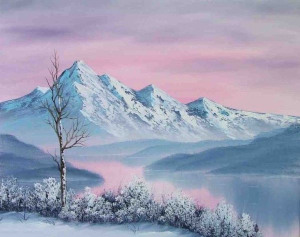 Боб Росс зимний пейзаж