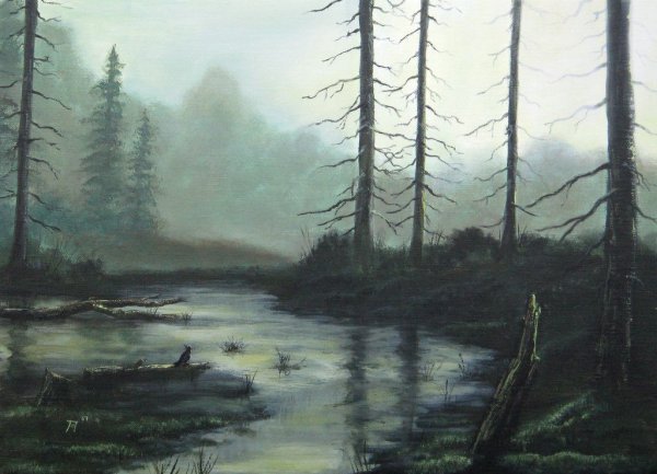 Мрачные пейзажи маслом