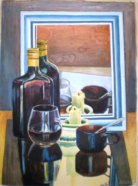 Картина Петрова Водкина натюрморт с зеркалом