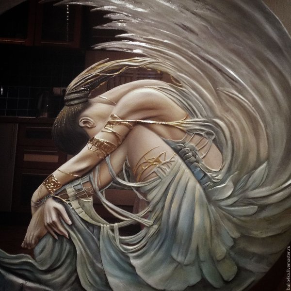 Витражная роспись лилии