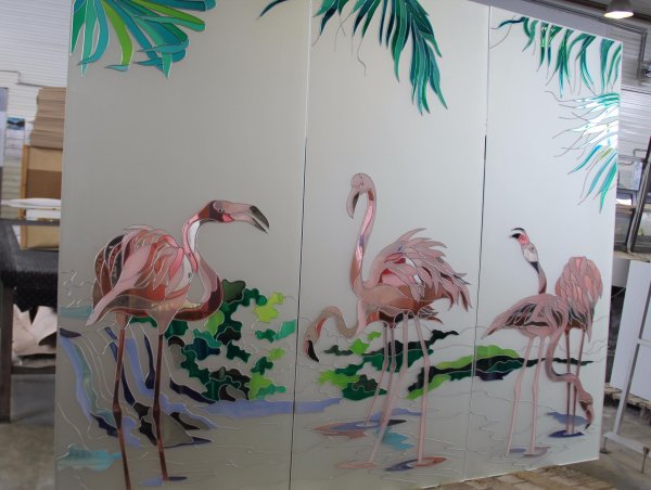 Цветы акрилом с поталью