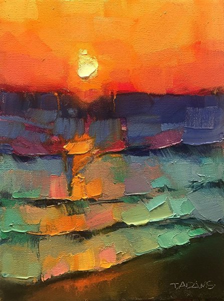 Абстрактный пейзаж акрилом