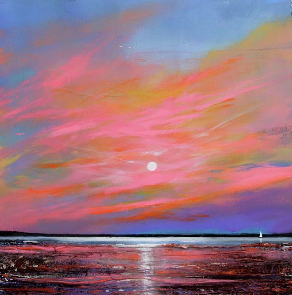 Закат акварелью