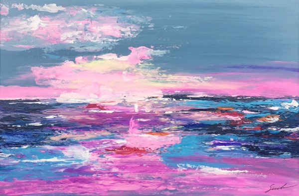 Картина розовый закат