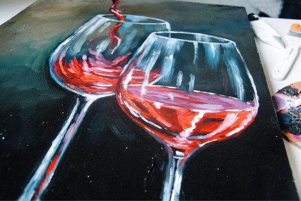 Бокал живопись