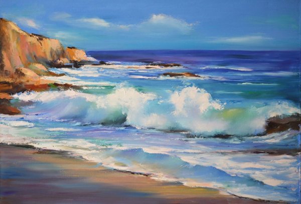 Морской Прибой маслом