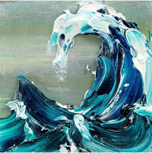 Волна мастихином морская