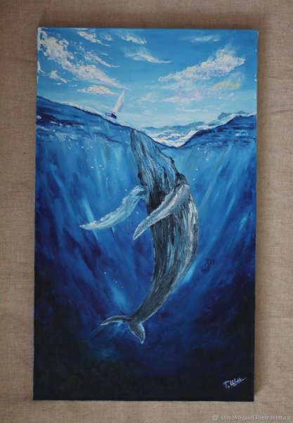 Кит маслом на холсте