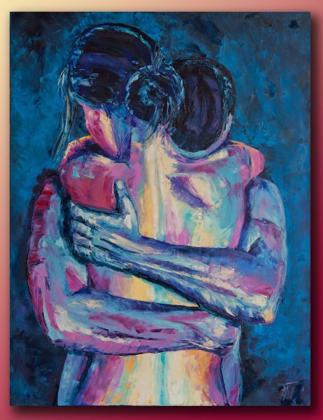 Абстрактная живопись влюбленная пара