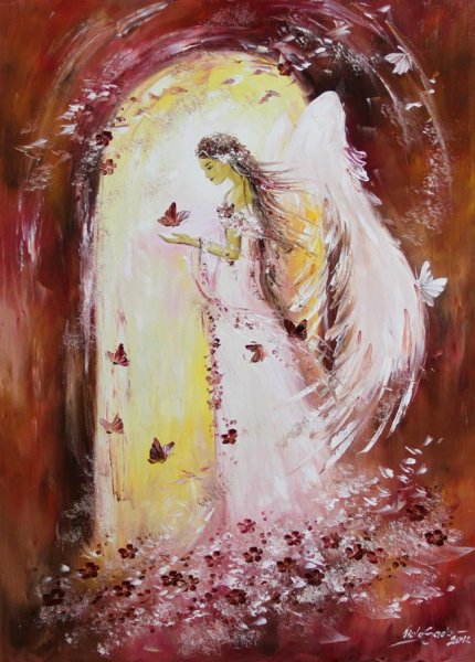 Ангелы акрил живопись