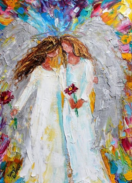 Ангел маслом на холсте