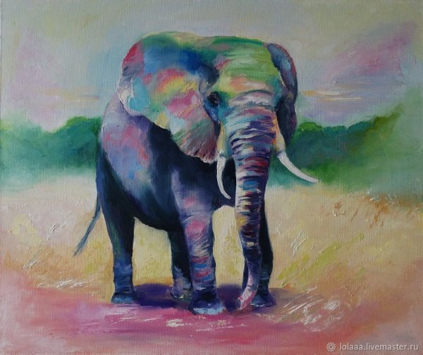 Радужный слон картина