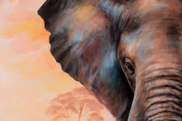 Слон живопись акрил