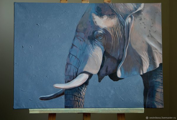 Слон картина маслом