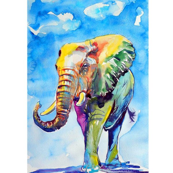 Слон картина акрилом