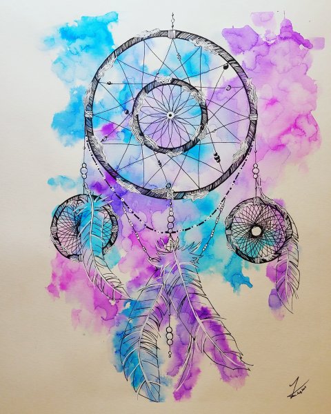 Граттаж Ловец снов