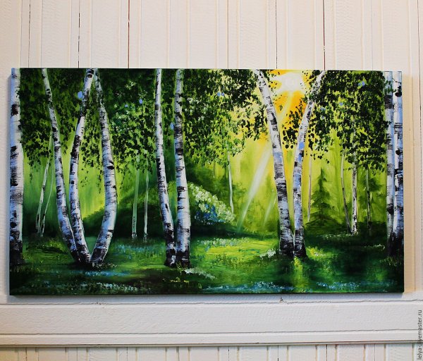 Картина береза река Шишкин