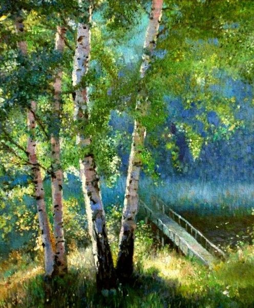 Художник Абакумов Березовая роща