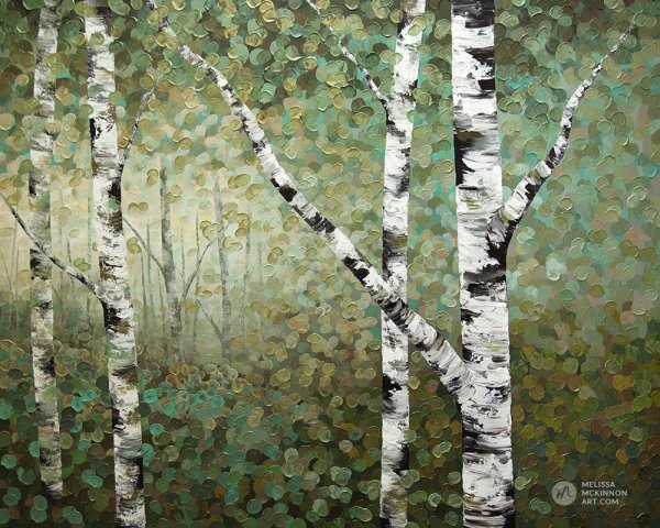 Картина береза река Шишкин