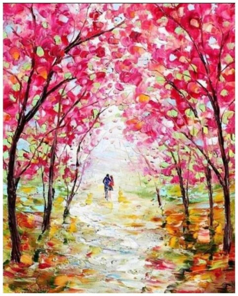 Весенний пейзаж акрилом