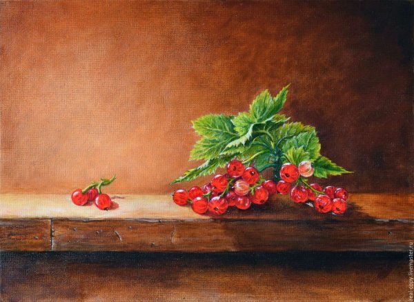 Натюрморт на деревянном столе живопись