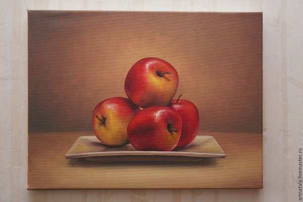 Натюрморт с яблоками маслом