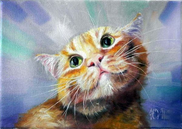 Кошки маслом на холсте