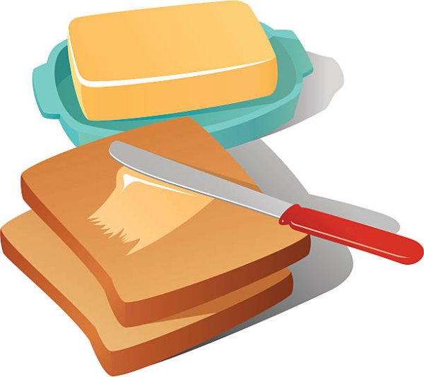 Хлеб с маслом вектор