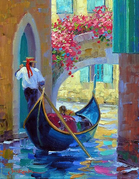 Венеция гондольеры живопись