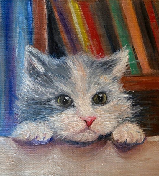 Кот пастелью