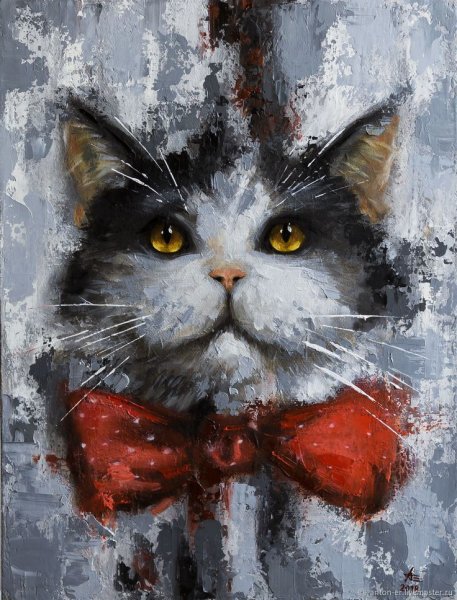 Коты живопись маслом